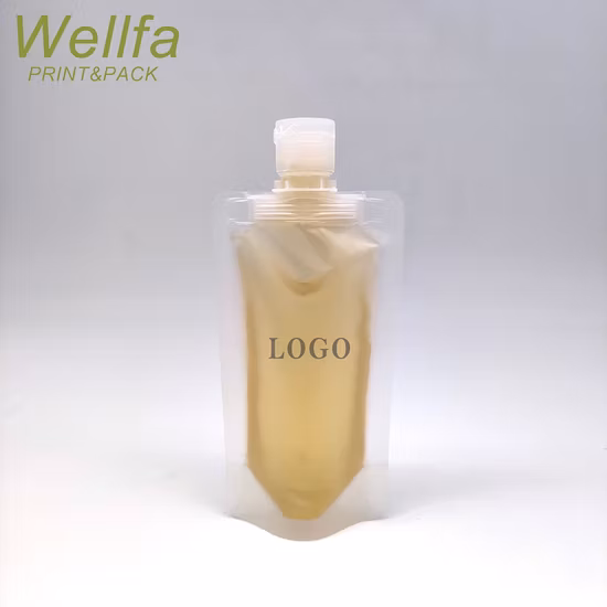 Stand up Plastic Spout Pouch Transparent Clamshell Packaging Refillable Travel Subpackage Lotion Shampoo Liquid Spout Pouch