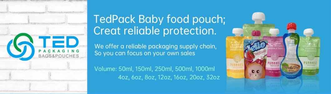 Reliable Plastic, Aluminum Foil Baby Food Pouch with Spout