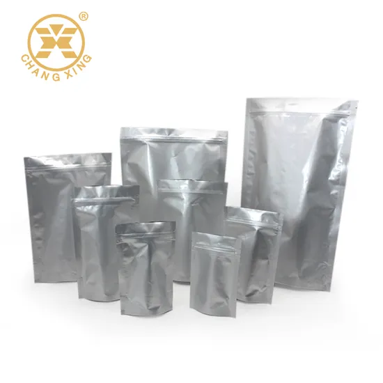 China Factory Heat Sealable Compound Logo Printing Stand up Customized Foil Food Coffee Tea Bag / Pouch with Zipper Flat Bottom