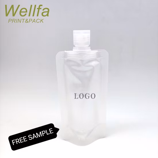 Stand up Plastic Spout Pouch Transparent Clamshell Packaging Refillable Travel Subpackage Lotion Shampoo Liquid Spout Pouch