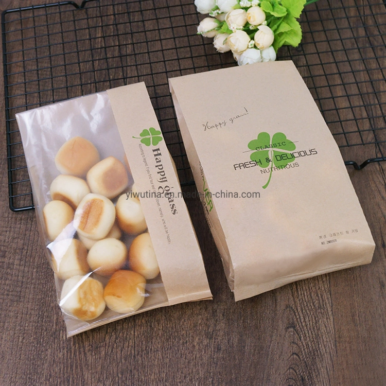 Food Grade Bread Paper Bag Gift Bags Paper Grocery Bags Christmas Gift Bags Bakery Bag Dried Fruit Bag Baguette Packing Bag with Window