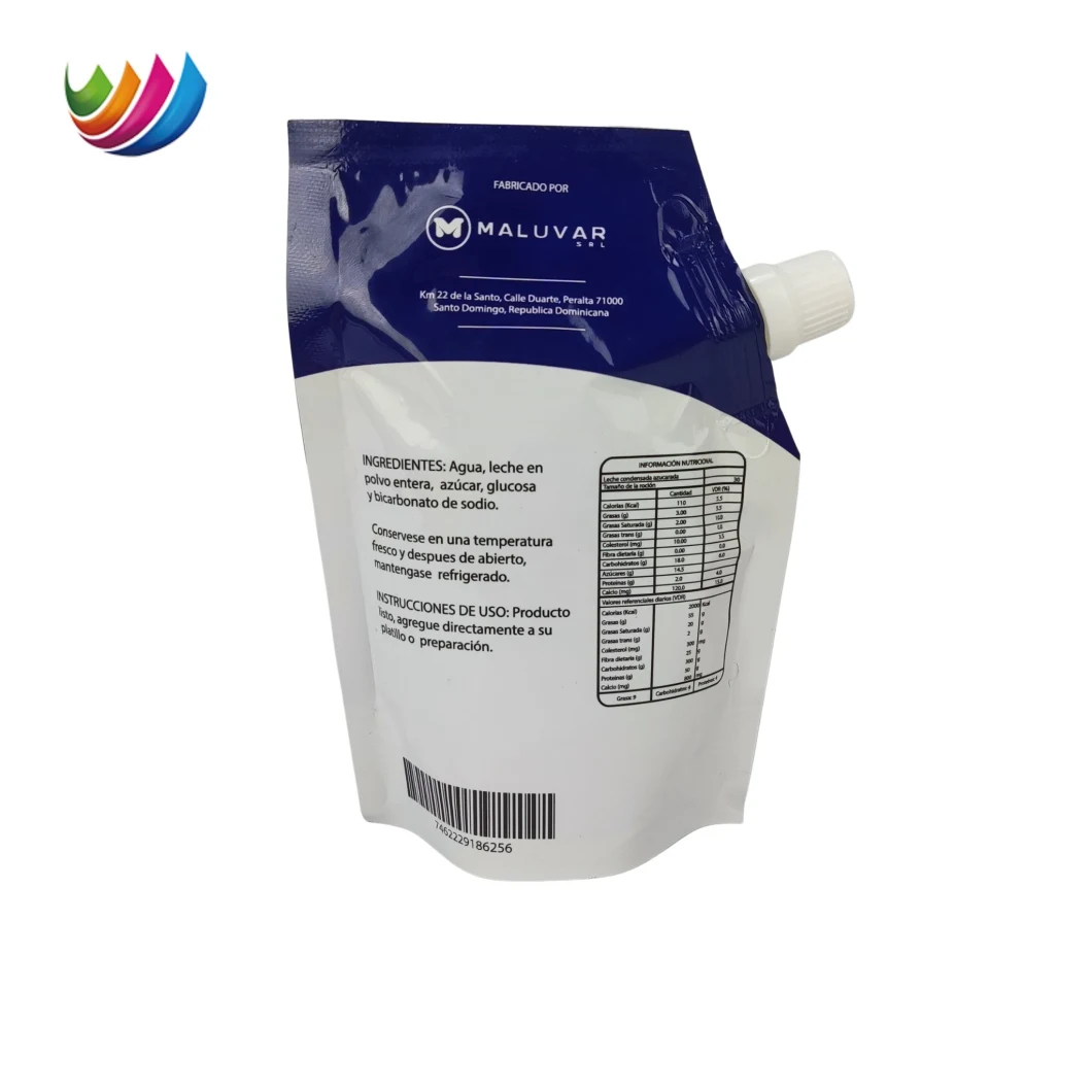 ODM/OEM Print 200g 7oz Condensed Milk Honey Plastic Packaging Aluminum Foil Spout Pouch