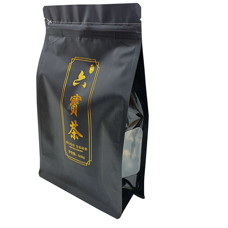 Custom Logo Flat Bottom Box Pouches for Coffee Packaging Resealable Box Pouch Coffee Bag with Valve and Zipper