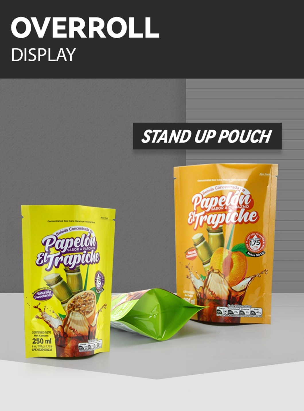 Custom Design Waterproof Coffee Juice Drinks Bag Aluminium Foil 250ml Stand up Pouch with Spout