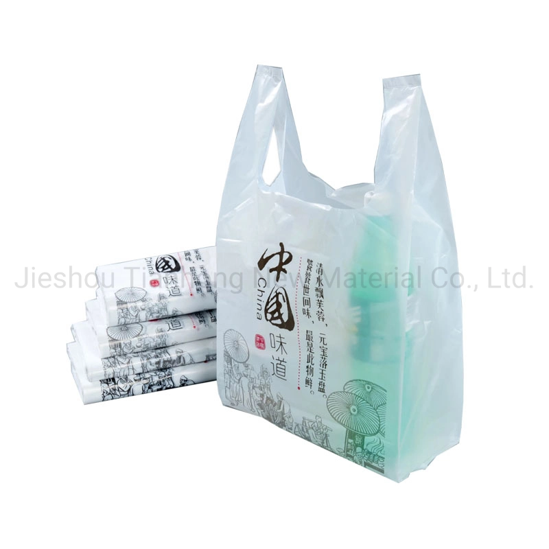 100% Compostable Food Packing Bags Disposable Plastic Take out Food Bags Biodegradable Grocery Bags for Super Market/ Bakery