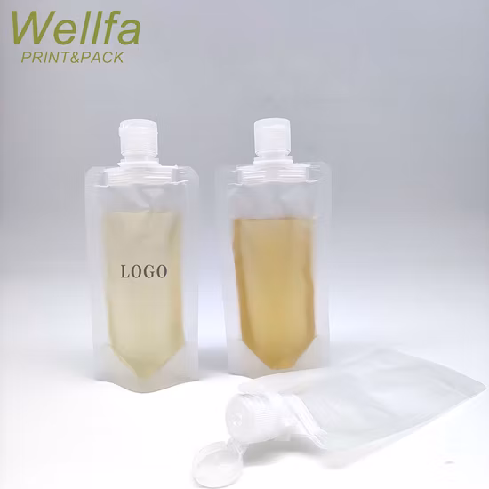 Stand up Plastic Spout Pouch Transparent Clamshell Packaging Refillable Travel Subpackage Lotion Shampoo Liquid Spout Pouch