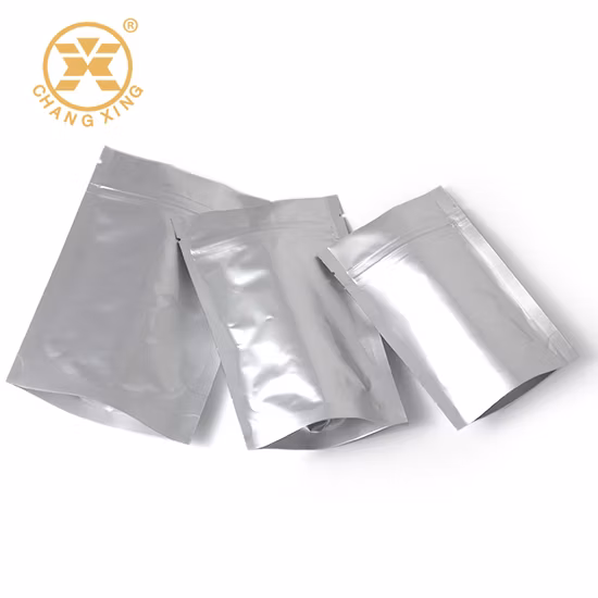 China Factory Heat Sealable Compound Logo Printing Stand up Customized Foil Food Coffee Tea Bag / Pouch with Zipper Flat Bottom