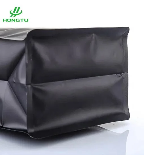 Side Gusset Stand up Pouch Ziplock with Valve Zipper Flat Block Bottom Coffee Packaging Bag