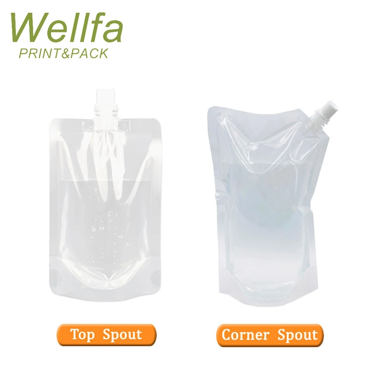 Custom Printed 200ml 1L 2L Suction Nozzle Aluminium Foil Bag HDPE Liquid Refill Plastic Packaging Stand up Spout Pouch