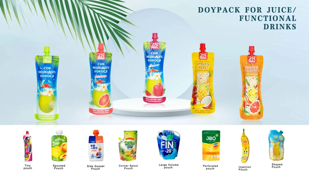 Dq Pack Packaging Materials Suppliers Clear Drink Reusable Food Spout Pouch Plastic Liquid Stand up Pouch with Spout