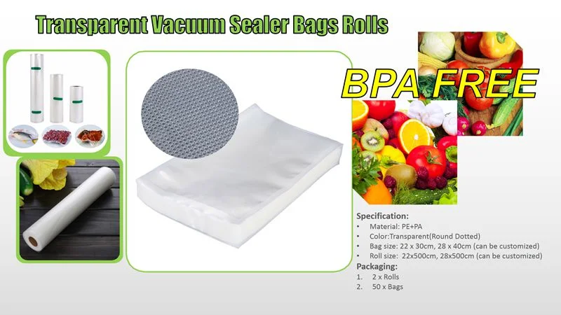 Wholesale Plastic Food Vacuum Packaging Three Side Seal Bags