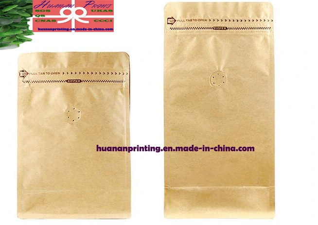 Flat Bottom and Gusset Sides Pouch with One Side Metallic Film and Other Side Clear Transparent Window.