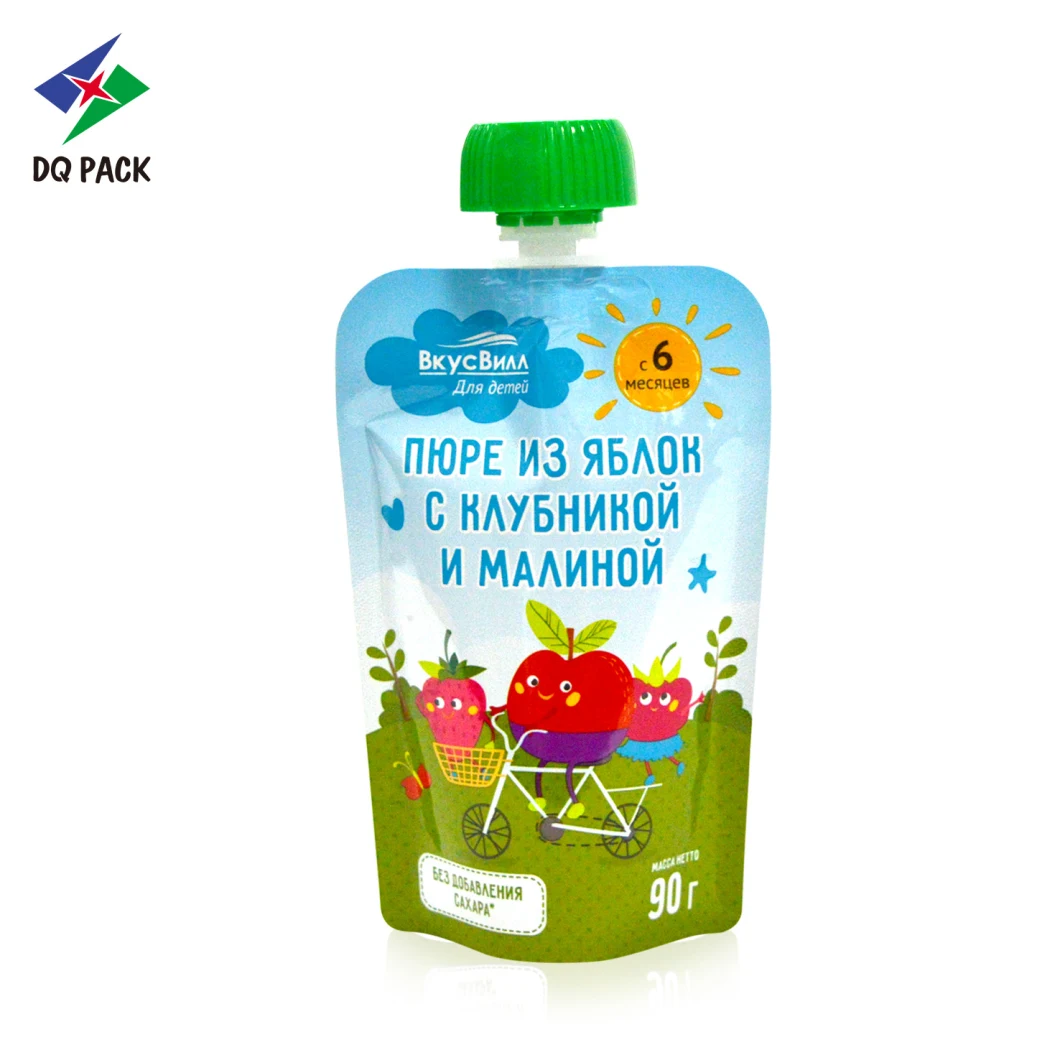 Dq Pack Hot Sale 90g Baby Food Packaging Bag Ruassia Spout Pouch Food Packaging Pouch