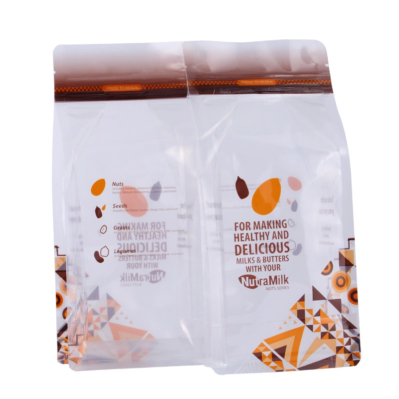 Customized Printing Resealable Zipper Stand up Aluminum Foil Block Pouches Flat Bottom Coffee Bags Pouches