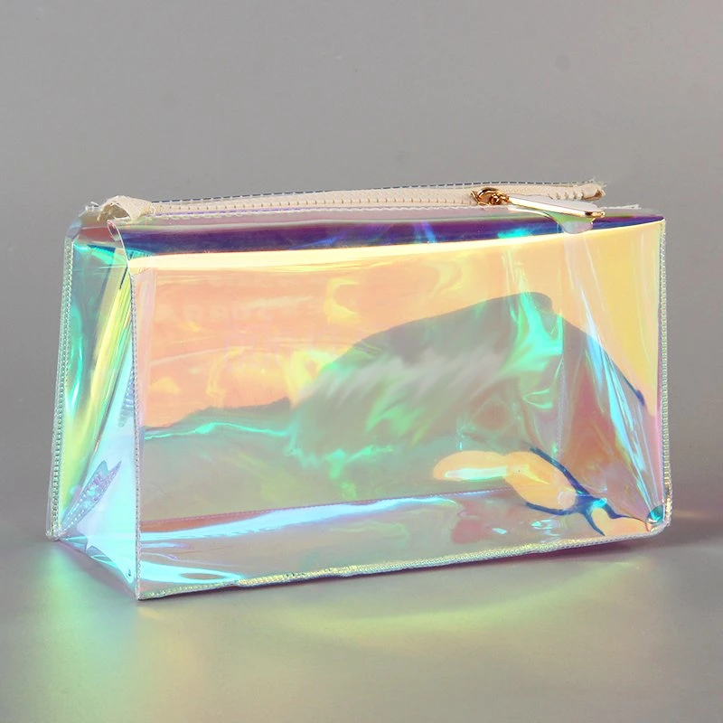 Hot Selling Summer Waterproof Customized PVC Women Make up Bag Fashion Clear Beach Stand up Pouch