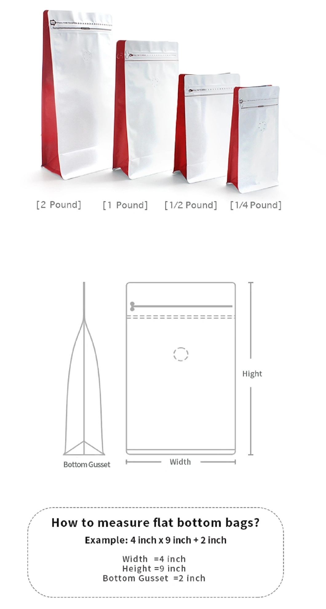 Custom Printed White Side Gusset Stand up Pouch Ziplock with Valve Zipper Flat Block Bottom Coffee Packaging Bag