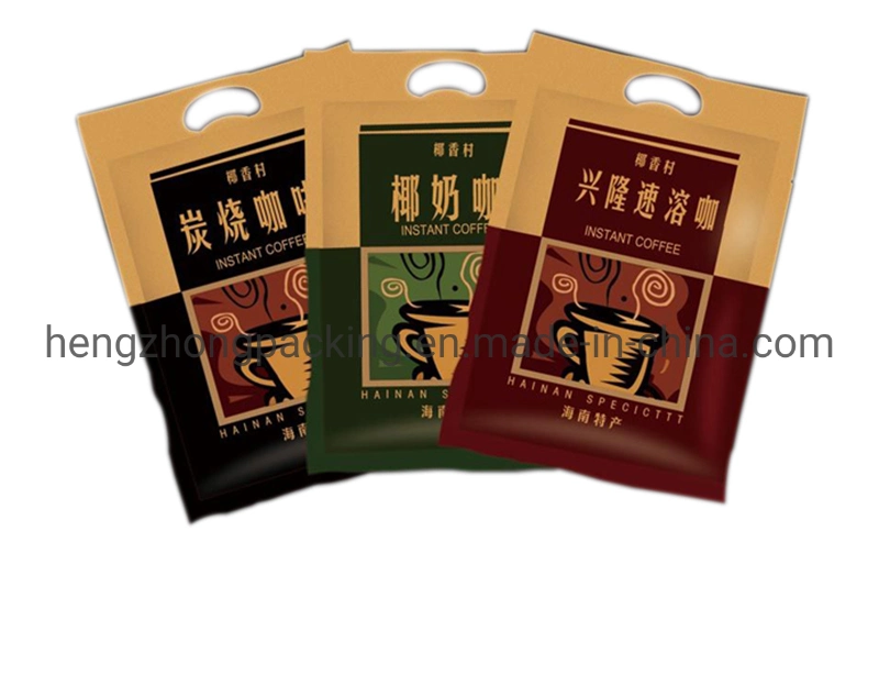 Custom Printing Plastic Package Food Packaging Flat Bottom Pouch with Coffee Bag