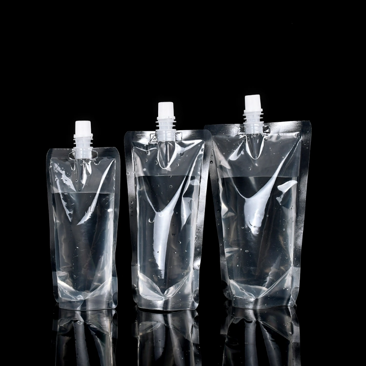 Custom 200ml/400ml/500ml Transparent Spout Pouch Small Sachet Clear Drink Pouch with Spout