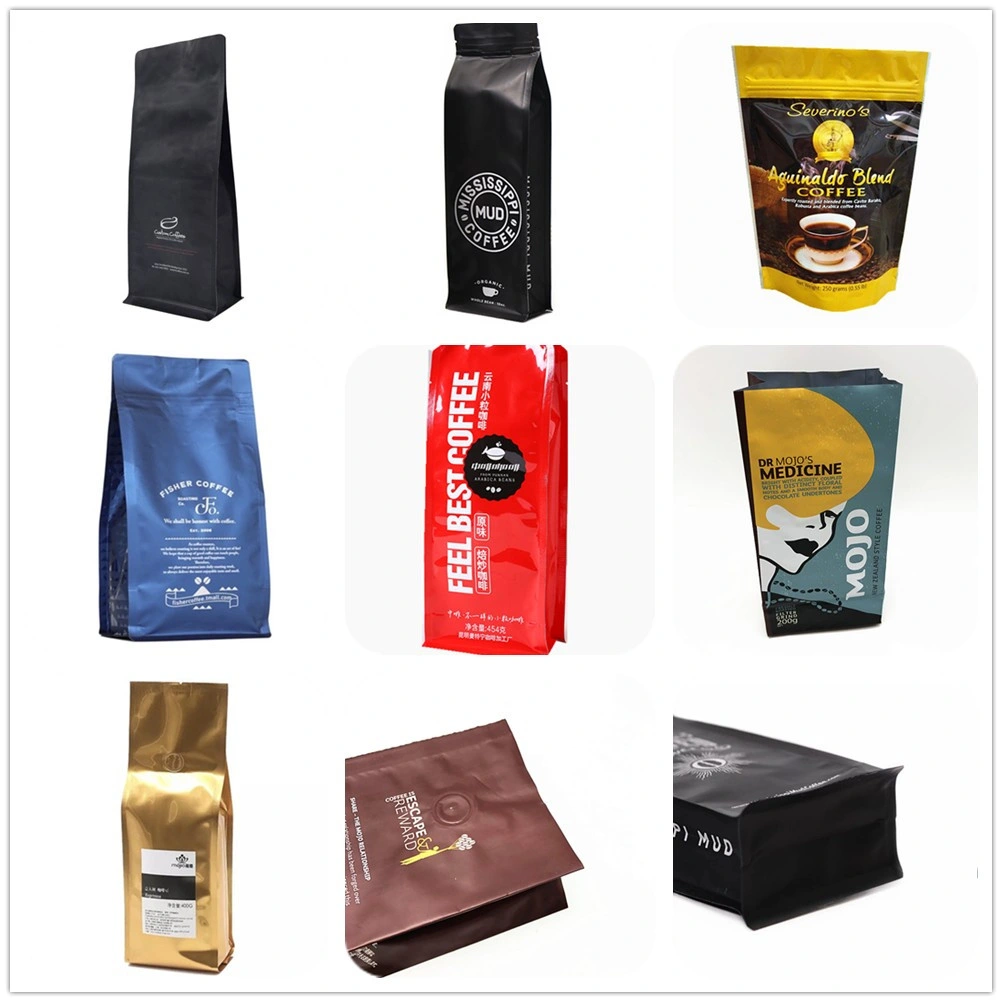 Food Coffee Tea Snack Candy Rice Grain Flour Frozen Fruit Zip Lock Storage Kraft Paper Stand up Gasset Plastic Pouch Packaging Packing Bags Bag with Valve