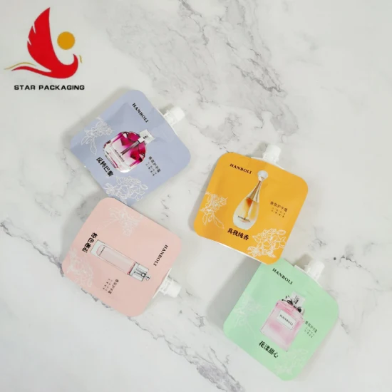 Customization Body Scrub Lotion Cosmetic Containers Plastic Packaging Liquid Bag Spout Pouch