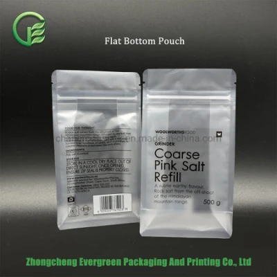 Customized Food Plastic Packaging Bag Printing Supplier Clear Stand up Bags Salt Sugar Powder Ziplock Doypack Pouches