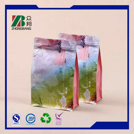 Zip Lock Flat Bottom Pouch with Tear Notch for Oatmeal