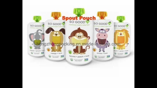 Transparent Stand up Plastic Drink Packing Use Pouch with Spout Accept Custom Logo Printed