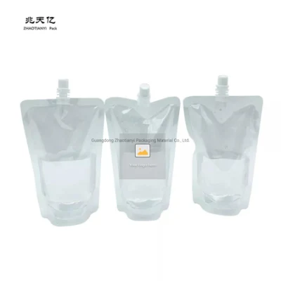 Custom Special Shape Plastic Bag Packaging Aluminum Foil Spout Pouch for Juice Soft Drink