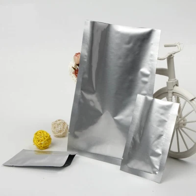 3 Side Seal Aluminum Foil Sachet Bag with Tear Notch Plastic Mylar Zipper Pouch for Scarf /Toothbrush/ Clothing Packing