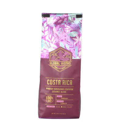 Custom Design Coffee Side Seal Organ Packaging Tin Tie Food Plastic Bag