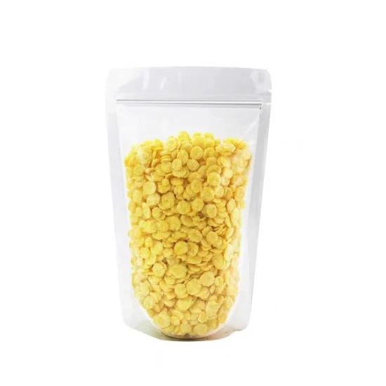Stand up Pouch Bag Flat Bottom Pouch with Zipper Lock 3 Side Seal Transparent Food Package PE Pet Carton Packing Snack