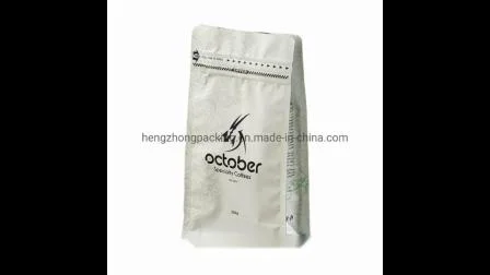 Customized Matte Transparent Packaging Bag Flat Bottom Stand up Pouch for Snack Food with Zipper