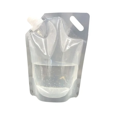 Custom Transparent Larger Capicity Spout Pouch White Drink Stand up Pouch Bags with Spout