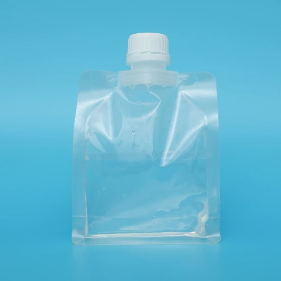 Wholesale Customized Size Transparent Frosted Spout Pouch for Lotion Shampoo Face Cream Hand Soap Packaging