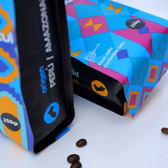 Flat Bottom Zipper Valve Coffee Pouch/Coffee Packing Bag with Resealable Zipper Stand up Pouch Custom Printed