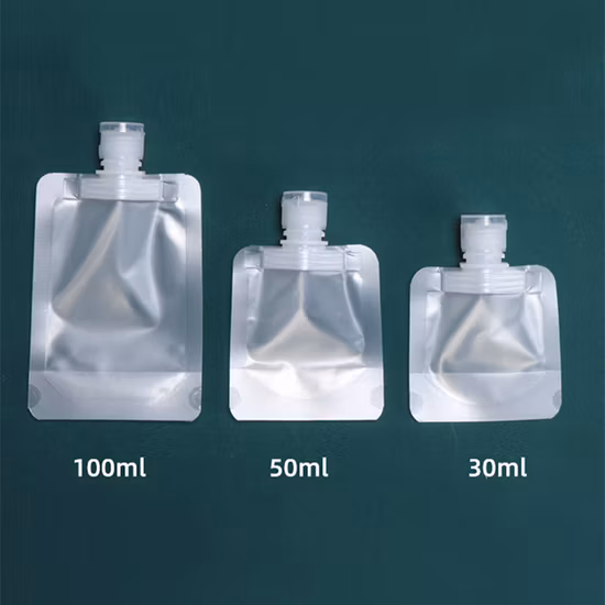 Customization Body Scrub Lotion Cosmetic Containers Plastic Packaging Liquid Bag Spout Pouch