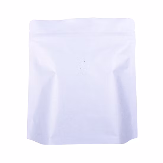 Flat Bottom and Gusset Sides Pouch with One Side Metallic Film and Other Side Clear Transparent Window.