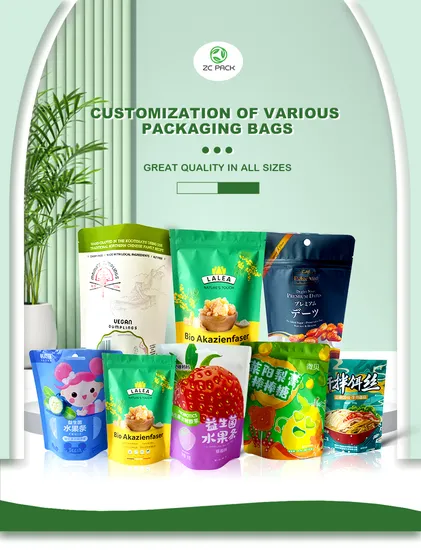 Customized Size and Printing Microwavable Food Flexible Pouch Stand up Doypack Eco Friendly Plastic Packaging Bag