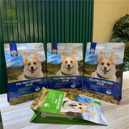 Eco-Friendly Food packaging Custom Kraft Paper Coffee Tea Snacks Fruits Rice Treat Pet Cat Dog Paper Flat Bottom Stand up Pouch Zip Lock Valve Packaging Bags