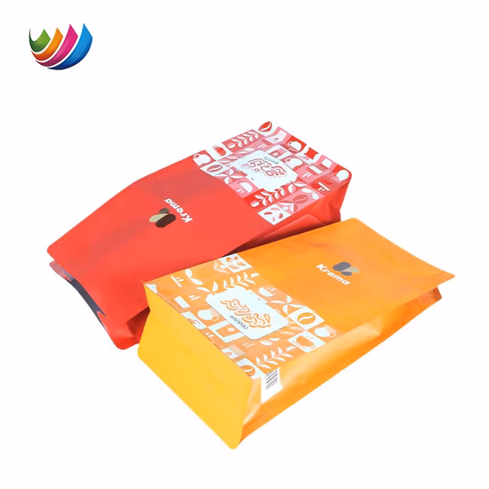 Customer Printing Flat Bottom Bean Packaging Custom Size Flat Bottom Coffee Pouch