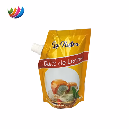 ODM/OEM Print 200g 7oz Condensed Milk Honey Plastic Packaging Aluminum Foil Spout Pouch