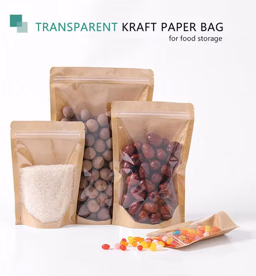 Food Packaging Stand up Pouch with Clear Window in Front