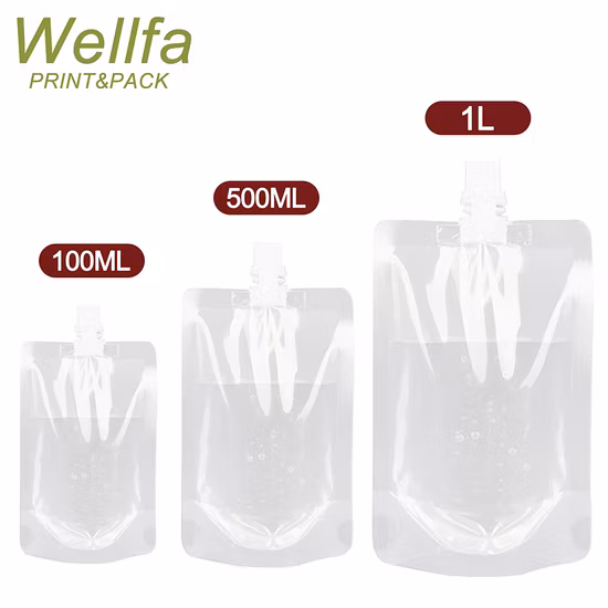 Custom 180ml 5 Litre Transparent Food Grade Reusable Water Drink Shape Pouches Bag Plastic Packaging Baby Food Spout Pouch
