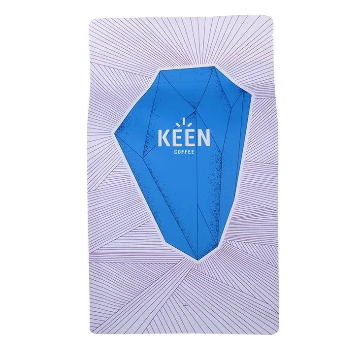 Eco Friendly Customized PLA Compostable Flat Bottom Coffee Pouch