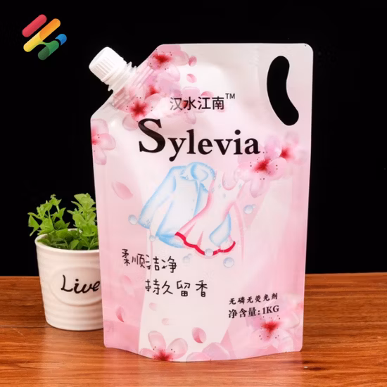 Custom Printed Ziplock Clear Drink Reusable Food Spout Pouch Plastic Liquid Stand up Pouch with Spout