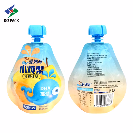 Custom Laminated Stand up Pouches Baby Food Bag Ziplock Reusable Drink Spout Pouch