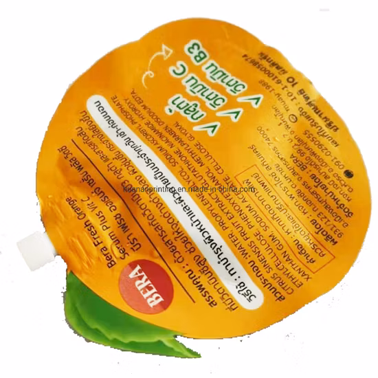 Spout Pouch with Fruit Shape Full Printing Matt Finishing and Aluminum Foil Material.