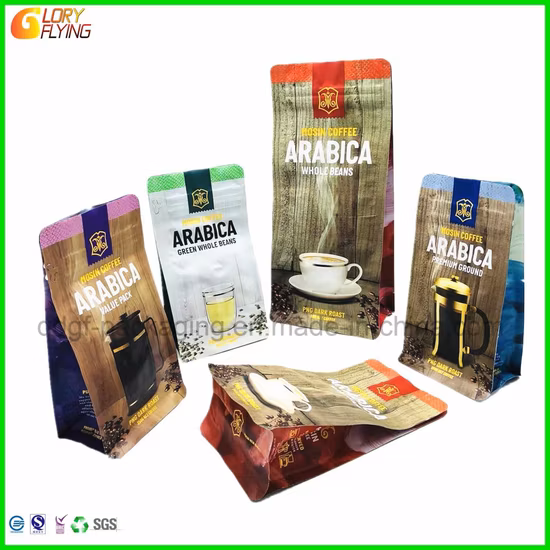 Square Bottom Bag with Eight-Side Seal Food Coffee Bag