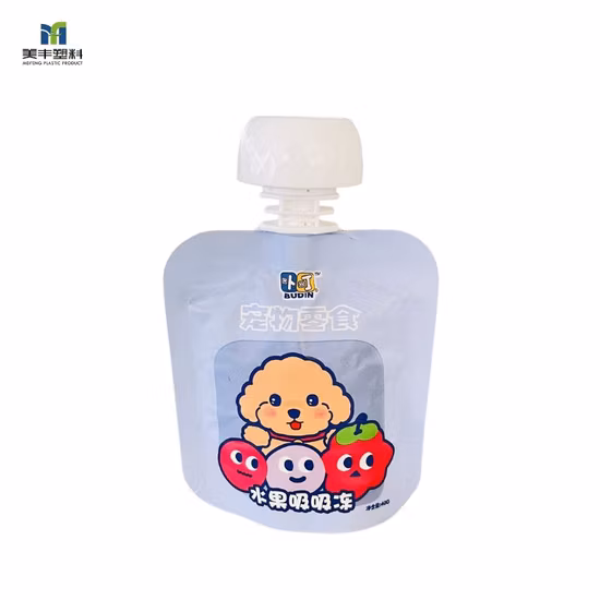 Reusable Plastic Fitment Stand up Spout Pouch for Juice Souce Jam Packaging