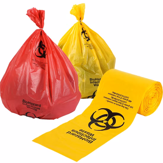 Wholesale High Quality Prevention Biohazard Infectious Medical Waste Bag PE Side Gusset Bag Biodegradable Heat Seal